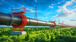 Illustration of the strategic gas pipeline connecting Russia and China.