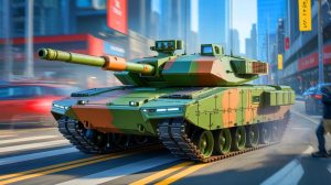 “1,500 Horsepower Silent Mode”: China’s ZTZ-201 Tank Moves Undetected Using Hybrid Electric Engine Technology Illustration of the ZTZ-201 tank, China's next-generation military vehicle designed for modern warfare.