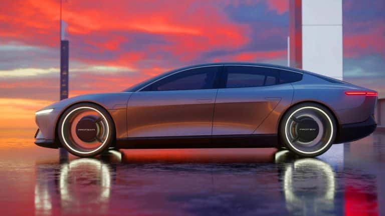 Illustration of in-wheel motor technology enhancing electric vehicle performance and affordability.