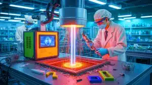 Illustration of flash Joule heating process for recovering rare earth elements from discarded magnets.