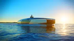Illustration of a French company's autonomous vessel completing a historic 1,100-nautical-mile journey.