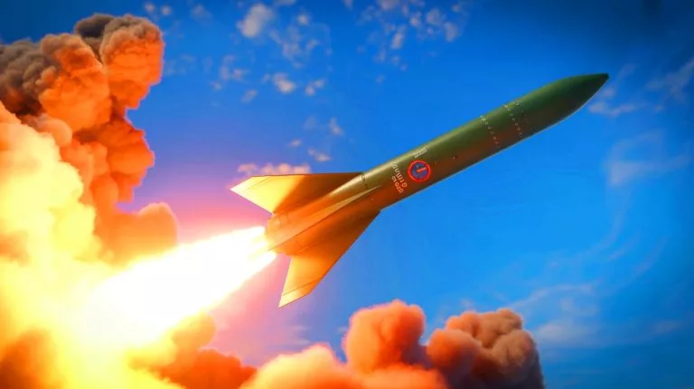Illustration of the PAC-3 MSE interceptor in advanced missile defense deployment.