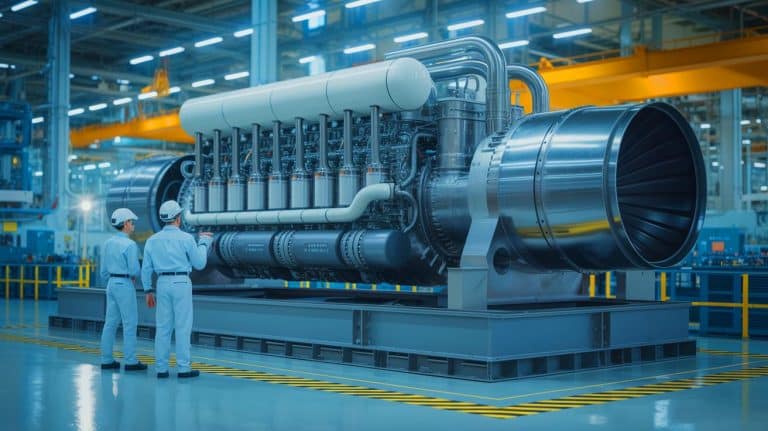 “Japan Kills Oil Industry Forever”: World’s First Ammonia Ship Engine Cuts Emissions 90% While Shipping Giants Watch Everything Change Illustration of engineers posing in front of the world's first commercial ammonia-powered ship engine at Japan Engine Corporation's factory.