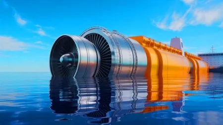 Illustration of Japan Engine Corporation's commercial ammonia-powered ship engine revolutionizing maritime transport.