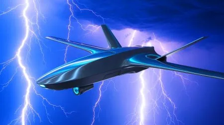 Illustration of a Japanese drone capable of triggering and directing lightning strikes.