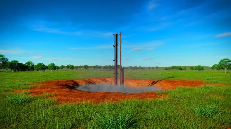 Illustration of an abandoned coal borehole in rural Queensland identified as a super-emitter of methane.