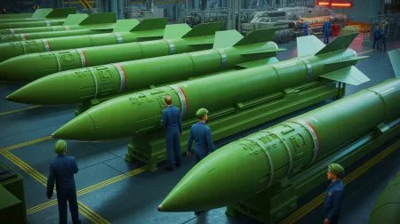 Illustration of a Russian Iskander-M ballistic missile launch at the Kapustin Yar proving ground.