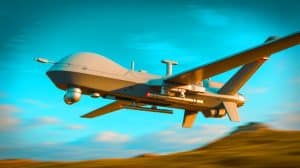 Illustration of OpenAI's partnership with Anduril to enhance autonomous drone technology.