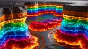 Illustration of vast natural hydrogen reserves beneath Earth's crust.