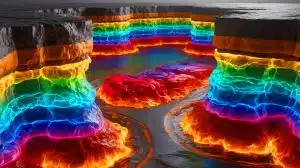 Illustration of vast natural hydrogen reserves beneath Earth's crust.