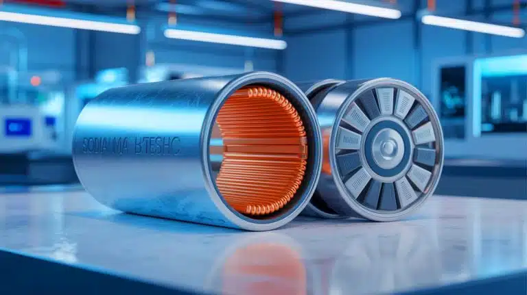Illustration of a sodium metal battery utilizing a new solid electrolyte for enhanced safety and efficiency.