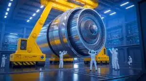 Illustration of the Central Solenoid magnet installed at the ITER project in southern France.