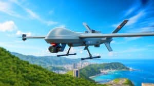 Illustration of the AR3 drone, a key player in Taiwan's defense strategy.
