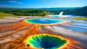 Illustration of underground magma reservoirs beneath Yellowstone National Park.
