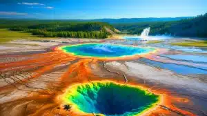 Illustration of underground magma reservoirs beneath Yellowstone National Park.