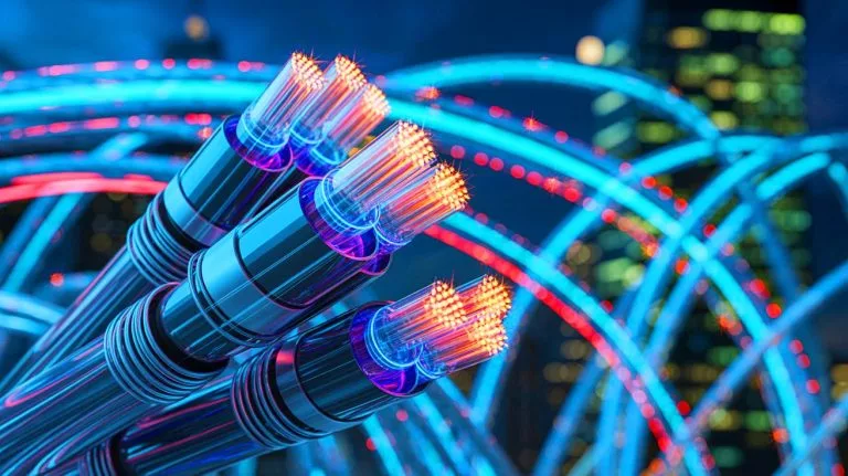 Illustration of the groundbreaking advancements in fiber optic technology enhancing global data transmission.