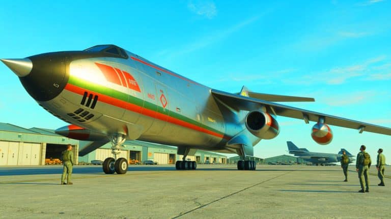 Illustration of Radia's WindRunner cargo jet concept showcased at the Air & Space Force Association’s annual conference.
