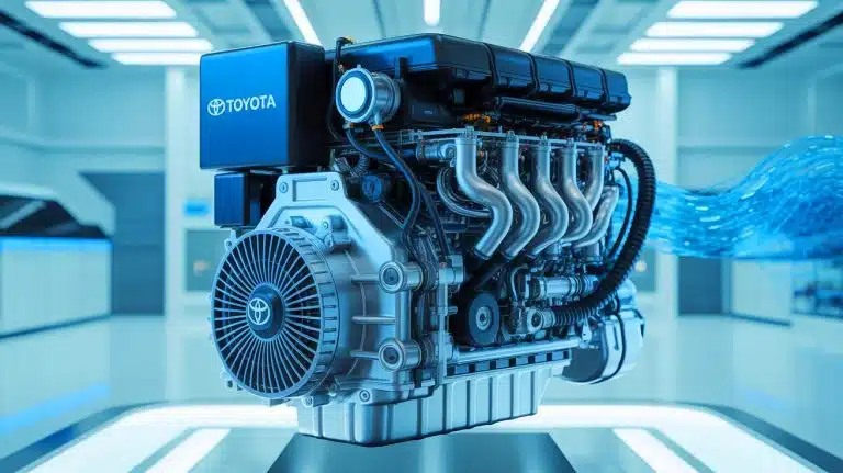 Illustration of Toyota's innovative hydrogen engine technology transforming the automotive industry.