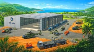 Illustration of the U.S. military's planned storage facility at Subic Bay in the Philippines.