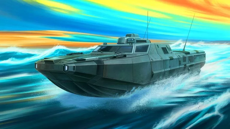 Illustration of the Sea Dagger, a next-generation autonomous craft designed for the UK Command Force.
