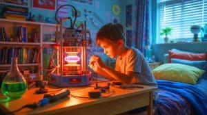 “He Split Atoms Before Teenagers Drive”: 12-Year-Old Builds Fusion Reactor In His Bedroom, Stuns Scientists, And Triggers FBI Safety Probe Illustration of a 12-year-old boy building a nuclear fusion reactor in his bedroom.