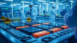 Illustration of Researchers Developing a Dendrite-Resistant Lithium-Metal Battery for Electric Vehicles.