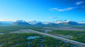 Illustration of the proposed 800-mile Alaska gas pipeline project nearing a key engineering study completion.