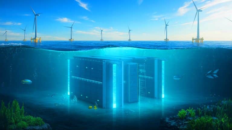 China’s Wind-Powered Underwater Data Center Sparks Sustainable Innovation, Transforming Global Tech and Environmental Conversations Illustration of China's wind-powered underwater data center off the coast of Shanghai.