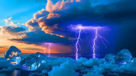 Illustration of the Flexoelectric Effect in Ice Generating Electricity During Deformation.