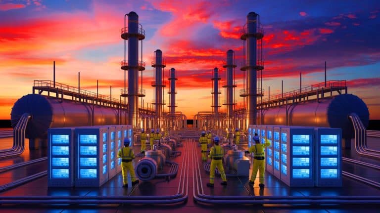 Natgas Producer Expand Energy Reveals Strong Quarterly Profit Boosted by Increased Output and Industry Demand Illustration of natural gas production and export operations driven by AI-focused data center demand.