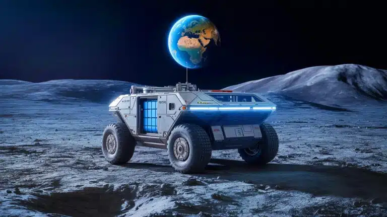 “This Lunar Vehicle Changes Everything”: GM Builds 10-Year Battery Rover With Crab Walk To Power NASA’s Artemis Moon Missions (it’s unstoppable) Illustration of the Lunar Terrain Vehicle designed for NASA's Artemis program with advanced battery technology.