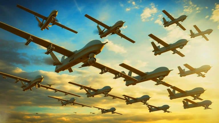 “They’re Teaching Drones to Think”: Ukraine’s Swarmer Raises $15 Million to Build AI Combat Swarms (and it’s changing warfare fast) Illustration of a Coordinated Drone Swarm in Military Operations.