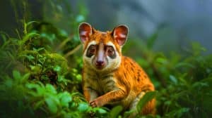 Illustration of the newly discovered Marmosa chachapoya marsupial in Peru's Río Abiseo National Park.