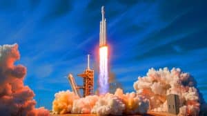 Illustration of the Falcon Heavy USSF-52 mission launched by the National Security Space Launch program.