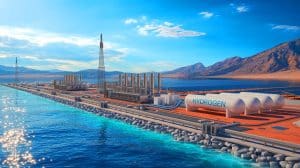 Illustration of Saudi Arabia's New Hydrogen Megaproject on the Red Sea Coast.