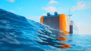 Illustration of Voltai's innovative wave energy technology converting ocean motion into clean electricity.