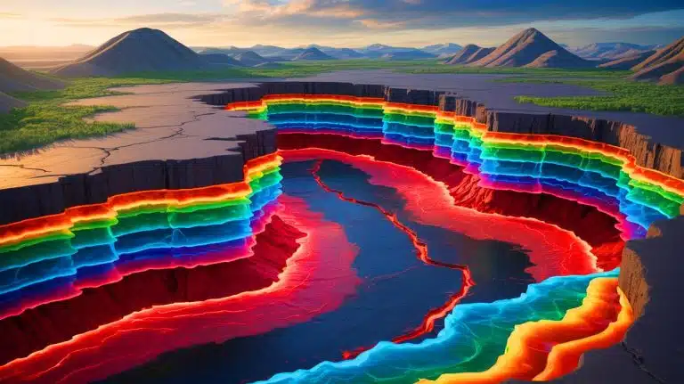 Illustration of the Indian Plate Splitting and Sinking into the Earth's Mantle.