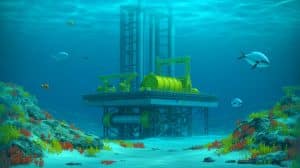 Illustration of Norway's CO₂ storage project beneath the North Sea.