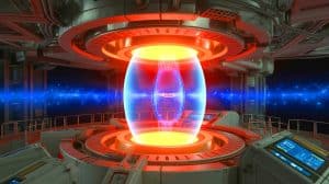 Illustration of the WEST Tokamak reactor achieving a record plasma reaction in France.
