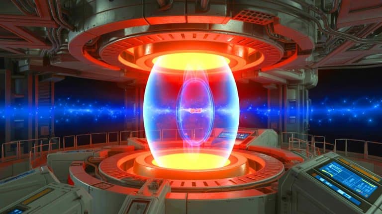 Illustration of the WEST Tokamak reactor achieving a record plasma reaction in France.