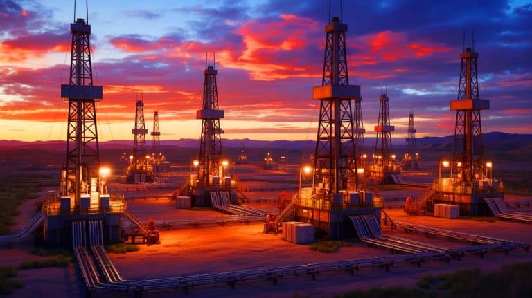 US Drillers Boost Oil and Gas Rig Count After Three Weeks, Highlighting Industry Resilience and Economic Impact Illustration of U.S. oil and gas rigs reflecting recent industry trends and regional variations.