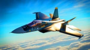 Illustration of the U.S. Navy's F/A-XX sixth-generation fighter jet in development.