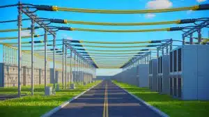 Illustration of U.S. Energy Secretary Chris Wright proposing regulatory changes to expedite data centers' grid connections.