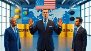 Illustration of the U.S. imposing sanctions on Russian oil companies Rosneft and Lukoil.