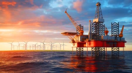 Illustration of Britain's oil and gas production policy changes and windfall tax implications in the North Sea.
