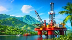 Illustration of Chevron's operations in Venezuela amid political and economic challenges.