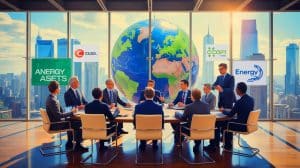 Illustration of global interest in Lukoil's foreign assets amid impending U.S. sanctions.