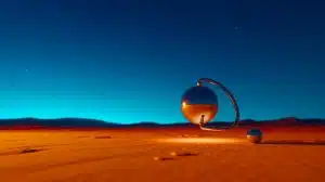 Illustration of a radiative engine harnessing energy from the night sky using a Stirling engine.