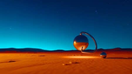 Illustration of a radiative engine harnessing energy from the night sky using a Stirling engine.
