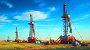 Illustration of the decline in hydraulic fracturing crews in North Dakota due to falling oil prices.